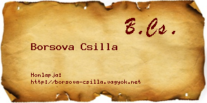 Borsova Csilla névjegykártya